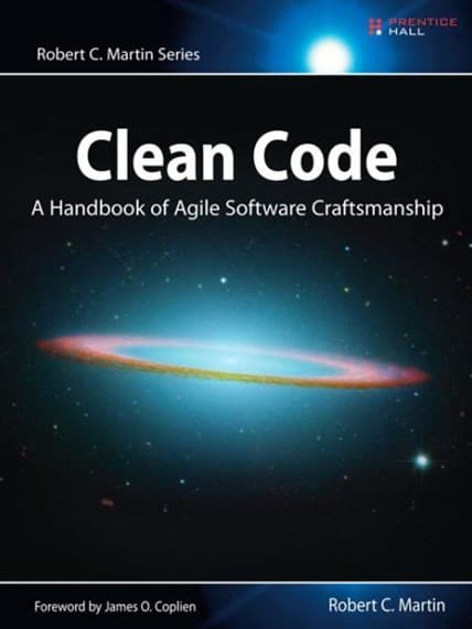 Book cover of "Clean Code: A Handbook of Agile Software Craftsmanship"