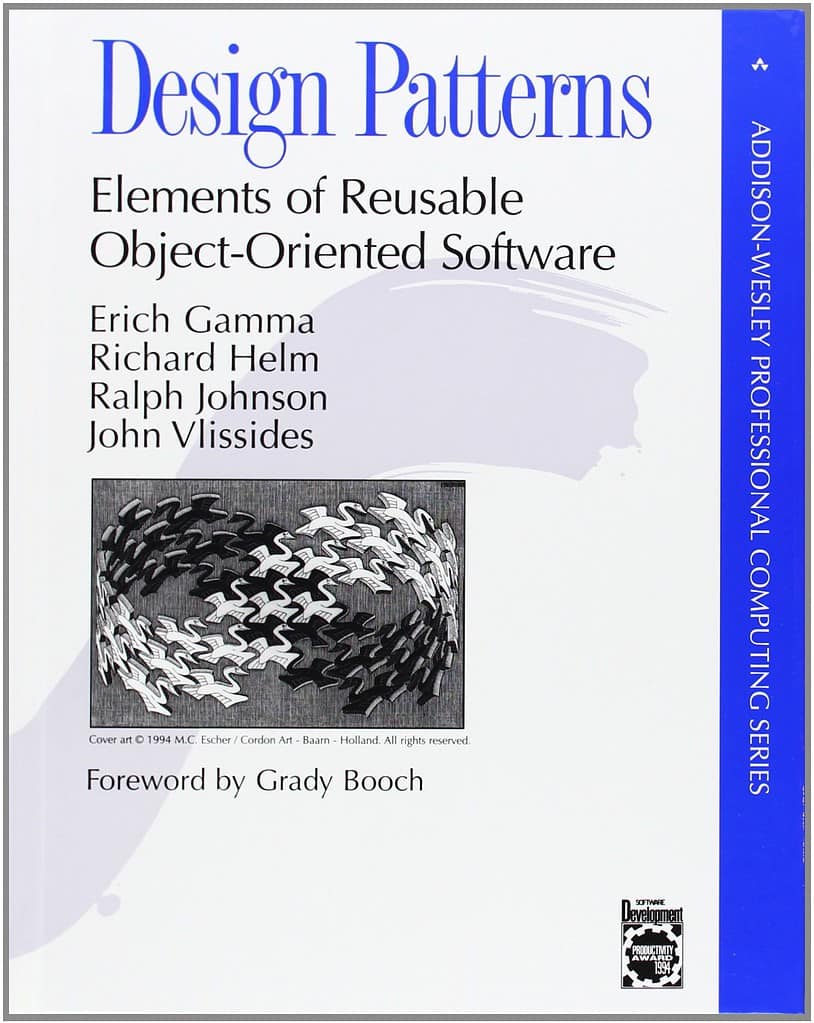 Book cover of "Design Patterns: Elements of Reusable Object-Oriented Software"