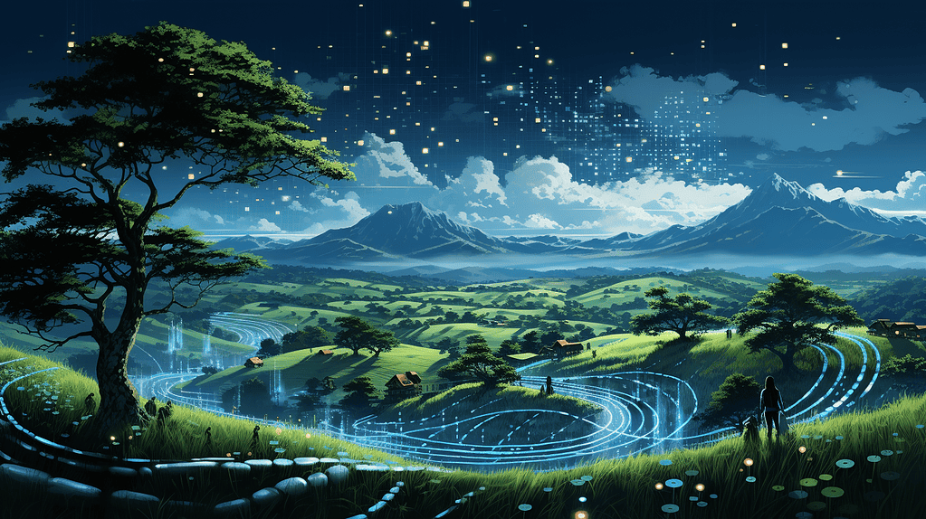 A surreal landscape that serves as an allegory for programming fundamentals.